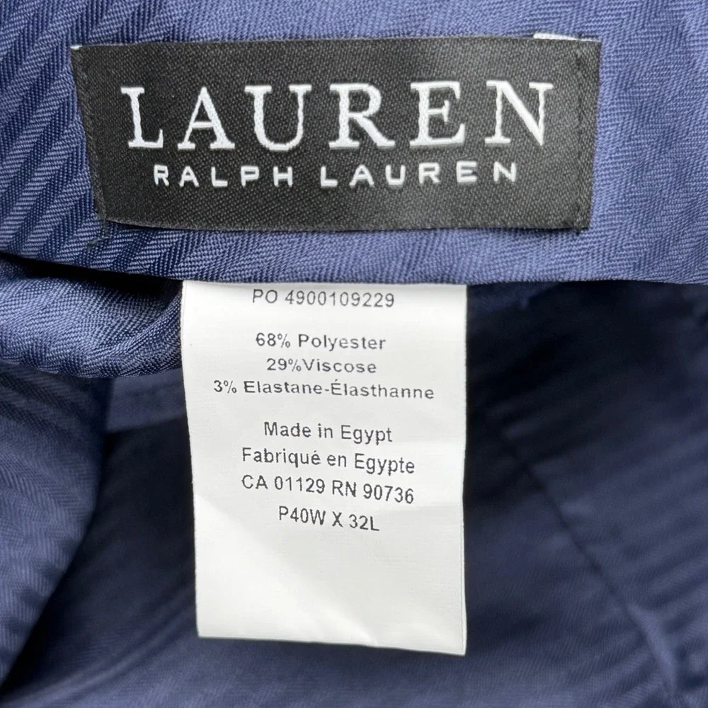 Lauren Ralph Lauren Mens Norton Ultraflex Grey Check Dress Pants 40W x 32L NEW